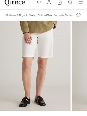 Quince White Chino Bermuda Shorts